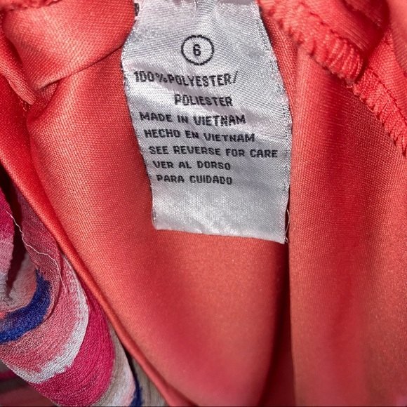 Shelby & Palmer Striped Chiffon Lined Dress Size 6 - Picture 4 of 5